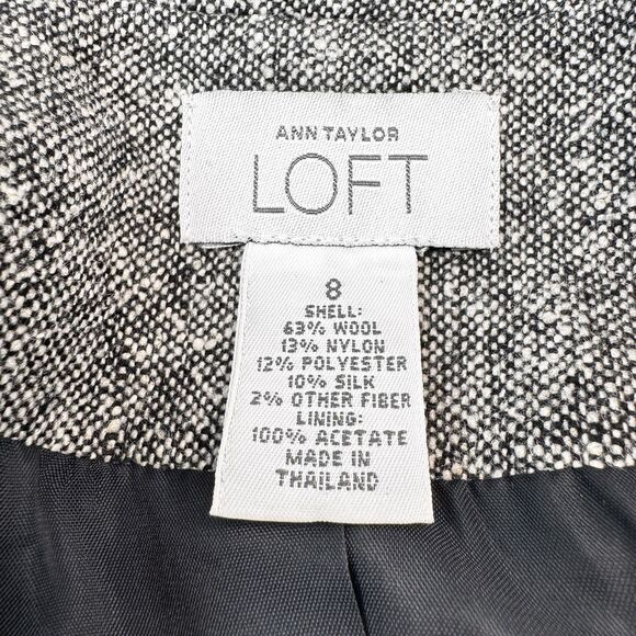 Loft Coat Wool Silk Blend Gray Women’s Size 8 Career Outerwear - Picture 13 of 13